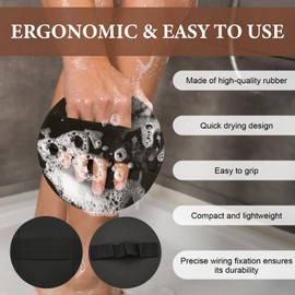 4 PCS Exfoliating Body Scrubber Set Painless Gentle Exfoliating Glove Wearable Rubber Body Scrubber Exfoliator Deep Cleansing Shower and Bath Tool (Straps, Fingers)