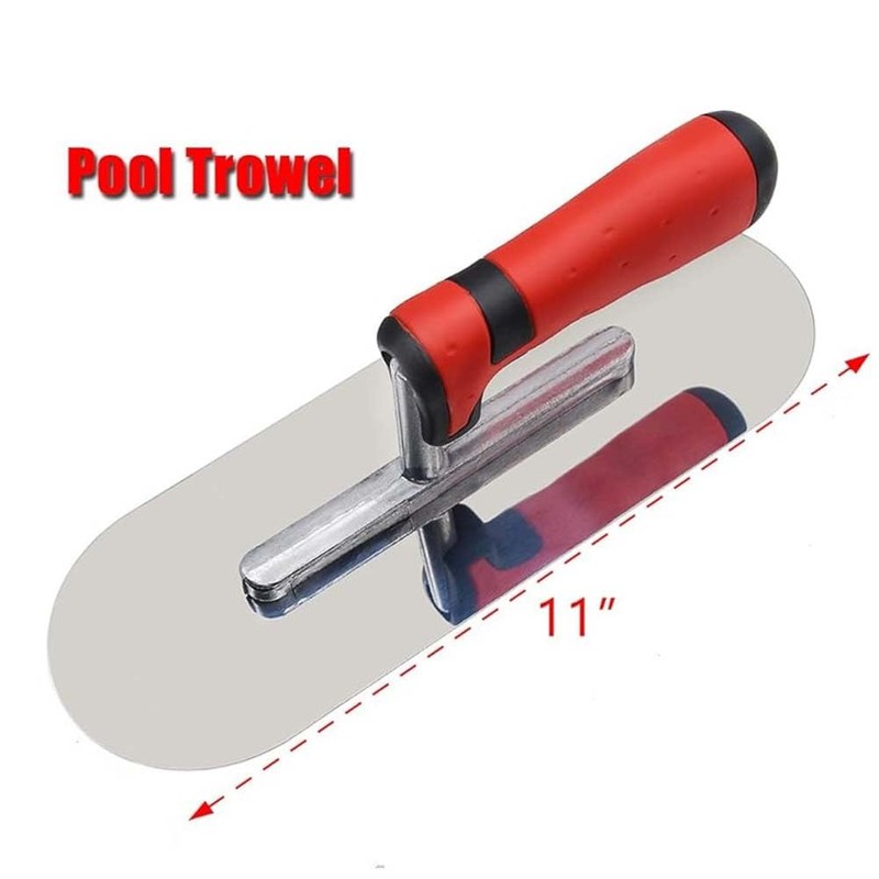 Tebbomp Stainless Steel Pool Trowel Flat Concrete Finishing Trowel Tools