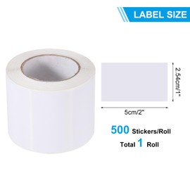 PATIKIL Rectangular Color Coding Labels 2 x 1 Inch, 500 Pcs Rectangle Colored Labels Sticker Moving Stickers Label Tags for Inventory Office Home Packing Box, White