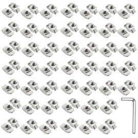 T-Slot Nuts M4 Pack of 100, T-Slot Nuts, Sliding Nut, Hammer Nuts, Galvanised Steel, Hammer Head Mounting Nut for Aluminium Profile, Standard 20 Series