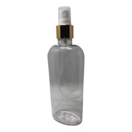 Meliars Botella Pet Oval 250 Ml Con Átomizador R24 Dorado (50 Pzs)