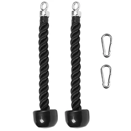 Tricep Rope Pull down,Heavy Duty Triceps Kit Easy to Grip & Non Slip Cable Attachment Ideal for Home Gym Face Pulls Tricep Push Down Rope System (A.2 Pack Single Grip)
