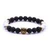 Joya Gift Womens Mens Beaded Owl Bracelets Chakra Bracelets,Black White