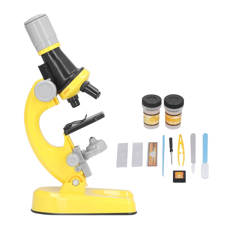 Kids Microscope Kit LED 1200X Microscope with Specimen Slides Science