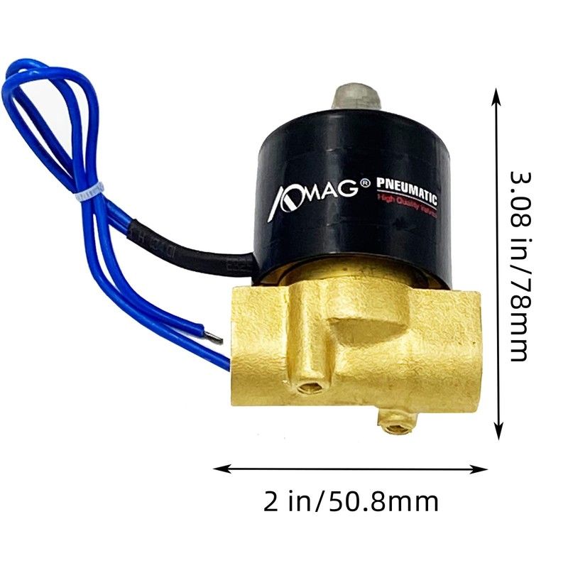 AOMAG Válvula solenoide eléctrica de 3/8 pulgadas 12 V CC,