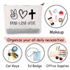 JXGZSO Motivational Christian Cosmetic Bag Peace Love Jesus Makeup Bag