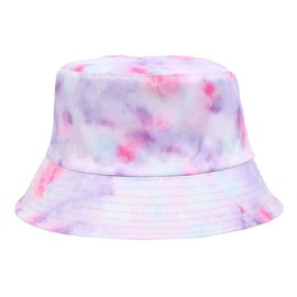 Bucket Hat Reversible Packable Tie Dye Hats Double Side Reversible Beach Sun Kids Hats (D)