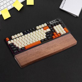 75 Keys Keyboard Wrist Rest - Ergonomic Walnut Wood Palm Rest for Mechanical Keyboard, Non-Slip, Comfortable Typing and Gaming (75 Keys)