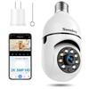 Noonkey 2K/3MP Light Bulb Security Camera, Wireless Indoor/Outdoor, 2.4/5GHz, Full-Color