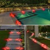 T-SUN Solar Deck Lights Outdoor 12 Pack, Red LED Driveway