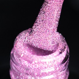 BURANO Reflective Gel Nail Polish, 7.3ml Reflective Diamond Nail Glitter Gel Polish, Sparkly Color Gel Polish Holographic Glitters Shiny Gel Polish UV Lamp Required (Rose Pink SZN6)