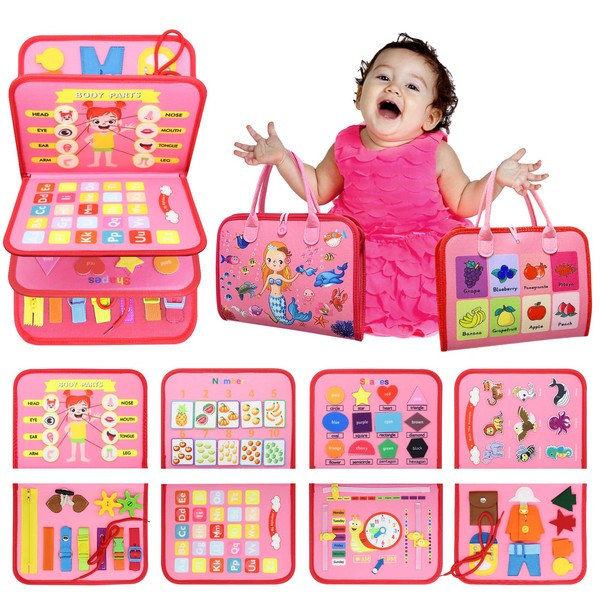 Busy Board for Toddlers, Montessori Sensory Activities Car Airplane Travel