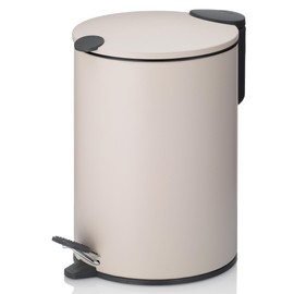kela Mats, 3 L, diameter 17 cm, metal, beige, silent-close, removable inner bucket with carrying handle, non-slip base, 23619