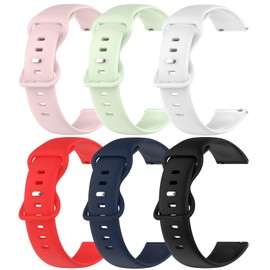 TenCloud 6 Pack Bands Compatible with Fitpolo Smart Watch 1.8 inch IDW13/IDW19 Silicone Straps Bands Watch Bands S/M