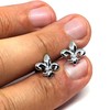Sterling Silver Fleur De Lis Stud Earrings