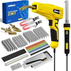 Allturn Plastic Welder,Plastic Welding Kit 3 in 1,Plastic Repair Welder Kit,1000pcs Plastic Welding Staples,Plastic Welding Rods Kit,Repair for Most Thermoset Plastics,Yellow
