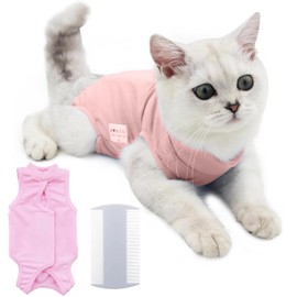 AYNKH Cat Surgery Suit, Cat Clothes, Kitten Onesie, Cat Bodysuit to Stop Licking, Medical Vest, Cone of Shame, Alternative Surgical Spay Suit for Female Cat