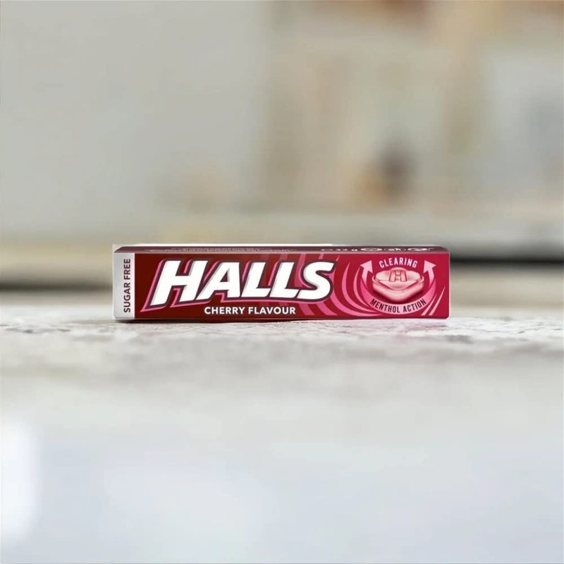 Halls Sugar Free Cherry Mentho-Lyptus Throat Lozenges Stick 32 g