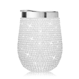 Vaso brillante con diamantes de imitación, vaso aislado de acero inoxidable, regalo de cumpleaños, regalo de días festivos, regalo para fiesta de novi
