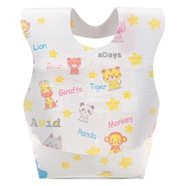 KIIS Disposable Baby Bibs for Baby Boys and Girls - Individually Packaged - Hygienic, Soft and Leakproof (20 PCS) (Giraffe)