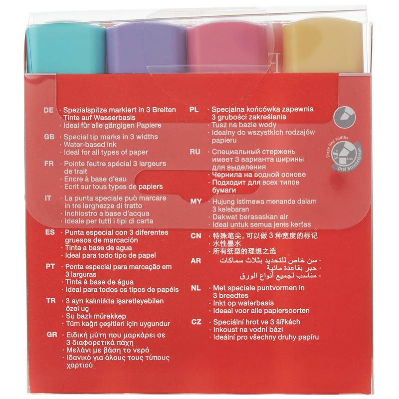 Textliner Highlighter Pen 46 Pastel Colours Pack of 4