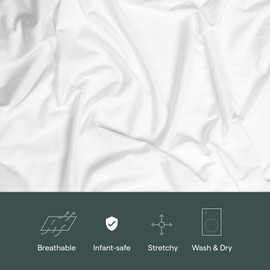 Guava Family Travel Crib Sheet | 100% Cotton Fitted Sheet, Manufacturer-Approved Fit | Soft, Breathable Crib Sheet for Your Baby's Comfort | Unisex Sheet for Infants, Toddlers