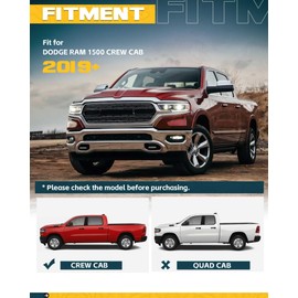 Trumgeta 4PCS Running Boards Fit for Dodge RAM 1500 Crew CAB 2019-2025 EZ Side Steps Accessories