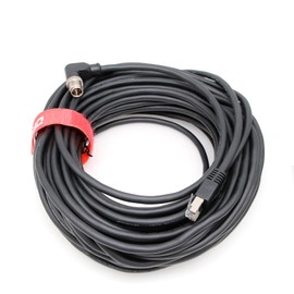 DRRI 90° Angle M12 X-Coded 8pin to RJ45 Ethernet Cat6 Cable for Cognex in-Sight Series Industrial Cameras