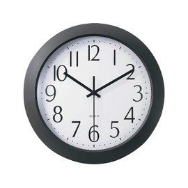 Universal Whisper Quiet Clock, 12, Black, White