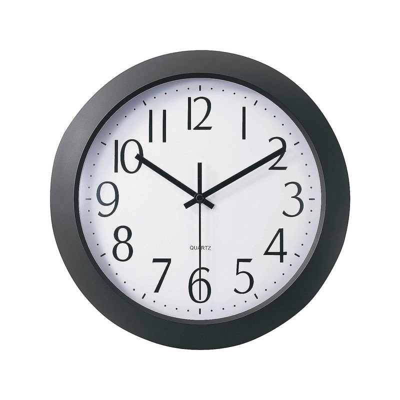 Universal Whisper Quiet Clock, 12, Black, White
