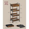 VASAGLE Storage Cart, 4-Tier Rolling Utility Cart with Table Top,
