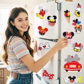 16Pcs Captain & Mouse Cruise Door Magnets Decorations, Funny Mouse Refrigerator Magnets Summer Life Cruise Cabin Ship Magnetic Stickers for Car, Garage Door, Birthday Holiday Carnival Party Supplies