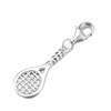 925 Sterling Silver Tennis Racket Clip On Charm Lobster Clasp
