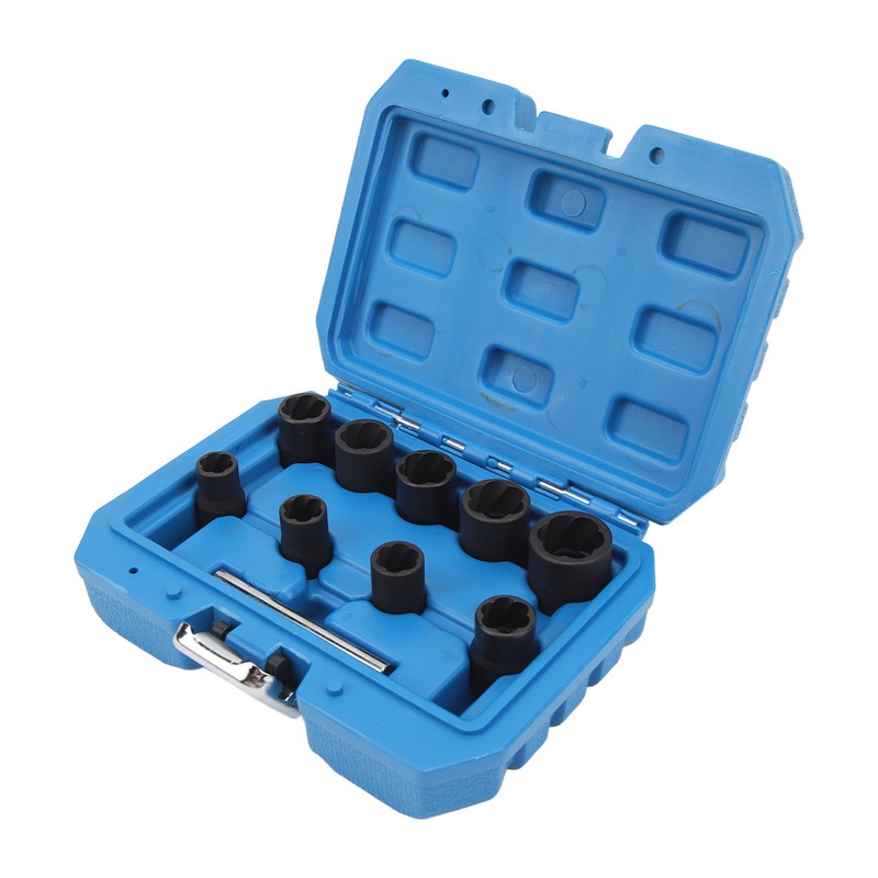 10PCS Twist Impact Socket with 8mm Straight Rod 3/8in Drive