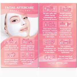 Havongki - 100 Pack - 2 x 3.5" Premium Facial Aftercare Instructions Cards Care PMU Supplies for Professional Esthetician - FA02A100_N