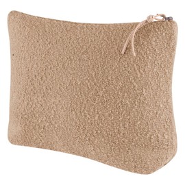 Textured Cotton and Polyester Toiletry Bag, 24 x 18 x 5 cm, Beige, 375 g/m²
