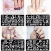Dolores Estampas Sello Uñas: 9 Plantillas+sello+raspador+bolsa Láser