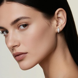 Jiahanzb 925 Sterling Silver Cubic Zirconia Stud Earrings Hypoallergenic Simulated Diamond Earrings for Men and Women 5/6/7/8 mm, Sterling Silver, Cubic Zirconia