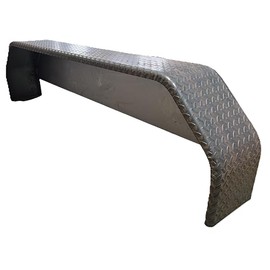 D2E Trailers Tandem Double Break Treadplate Fender (1 Each) 10x72x19 w/ 16 Ga Smooth Backplate