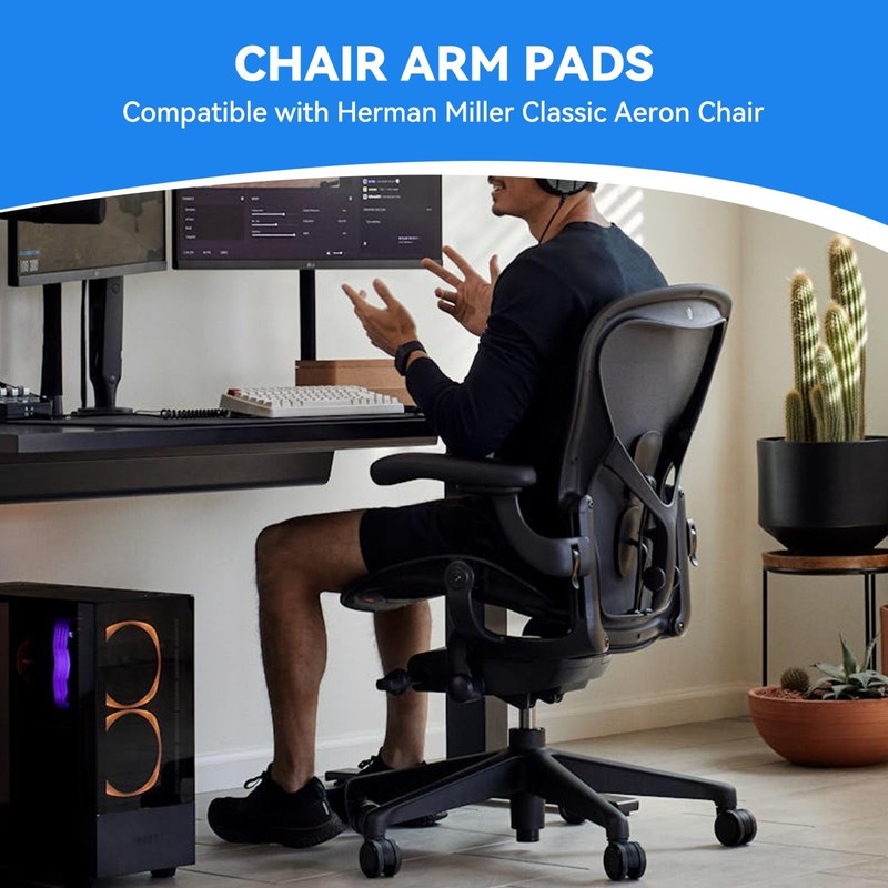 Jerbor Replacement Arm Pads Caps for Herman Miller Classic Aeron