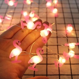 Flamingo Fairy String Lights,6.56 ft 20 LEDs Waterproof Copper Wire Fairy Flamingo Twinkle String Decorative Lights for Bedroom Summer Garden Yard Landscape Wedding Party