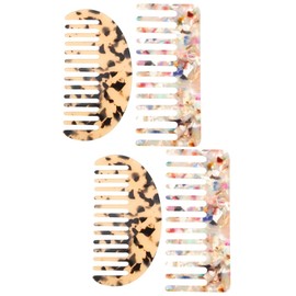 Beavorty 4pcs Curly Hair Comb Static Detangling Combs for Hair Types Wide Tooth Design for Easy Smoothing Styling for Home and Barber Use