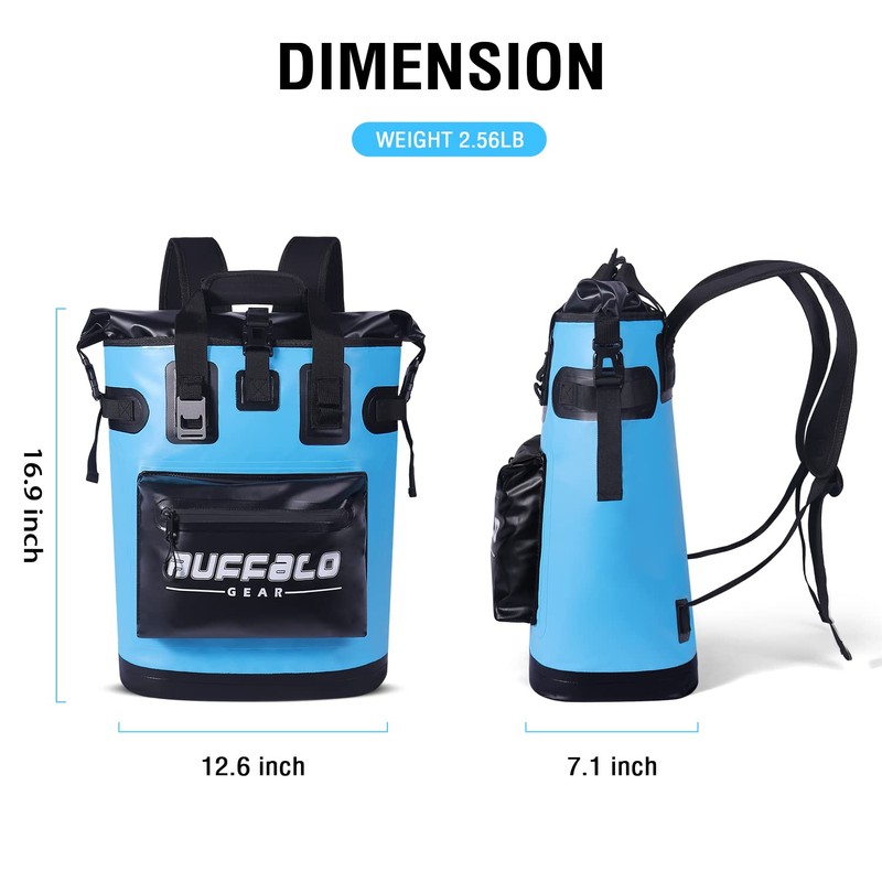 Buffalo Gear Cooler Backpack,18L Leakproof Cooler Bag Insulated Cooler for