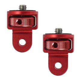 Higatful 2PC Camera Tripod Mount for Gopro Adapter, 360° Adjustment 1/4-20 Screw Conversion Adapter for GoPro Hero10, Insta360 ONE X3, X2, Go 3, Yi and Other Action Cameras (red)