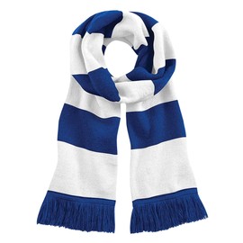 Beechfield Stadium Scarf Unisex Adult, Royal Blue/White, One size