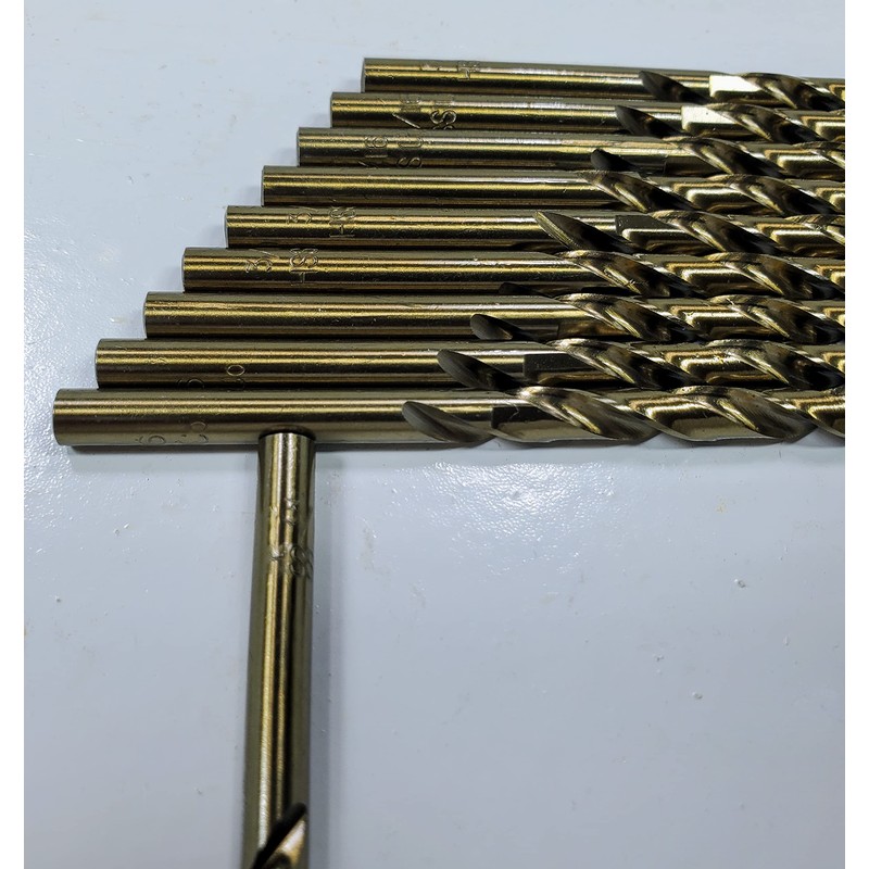 ORANGE TORNADO 10 Pack 3/16" M35 Cobalt Twist Drill bits