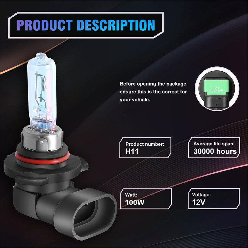 IVBDQV Upgraded Halogen Headlight Bulbs 2017-2018 for Hyundai elantra Headlight