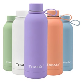 Temede Small Stainless Steel Insulated Water Bottle 350ml, Vacuum Flask BPA-Free, 12hrs Hot & 24hrs Cold Drinks, Thermal Metal Sports Bottles,Leakproof Double Wall Drinking for Kids,Gym,Running,Travel
