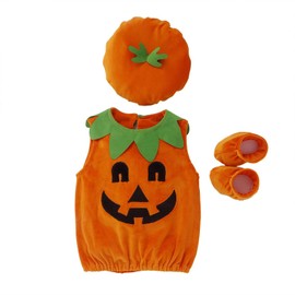 New King Halloween Costume, Children, Pumpkin, Cosplay, Costume, Girls, Boys, Pumpkin, Kids' Costume, Hat, Kigurumi Set, Cute Pumpkin Costume, Suitable for Height 31.5 inches (80 cm), 35.4 inches (90