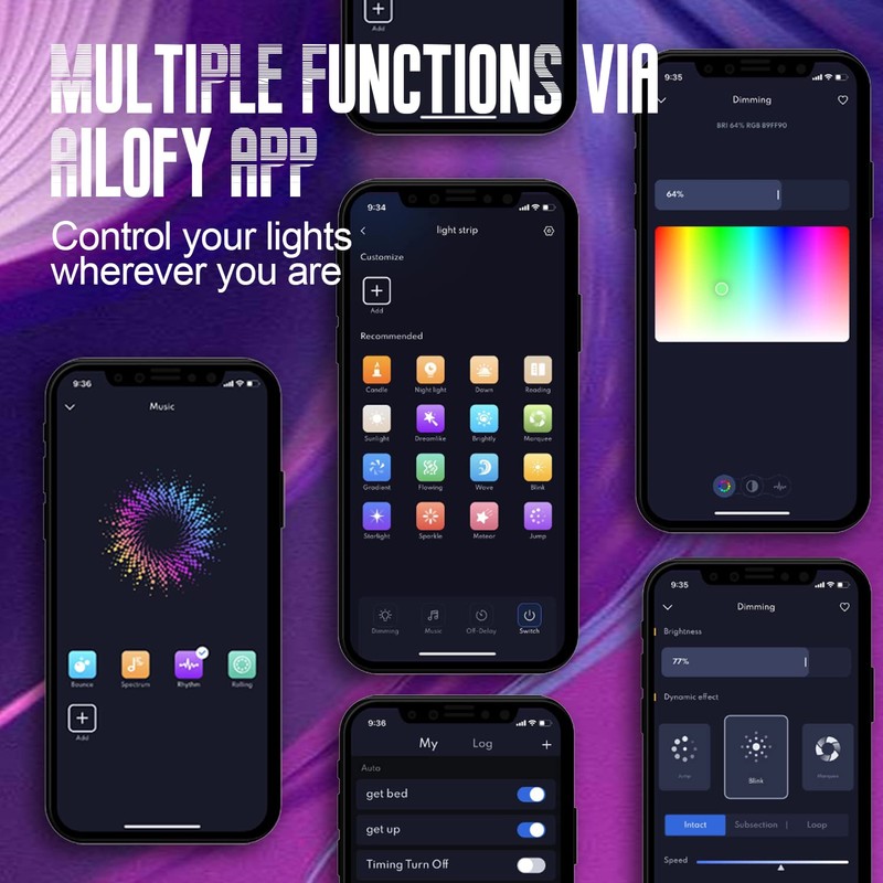 Ailofy Smart LED Strip Lights Pro 16.4ft, 16M Colors Changing,